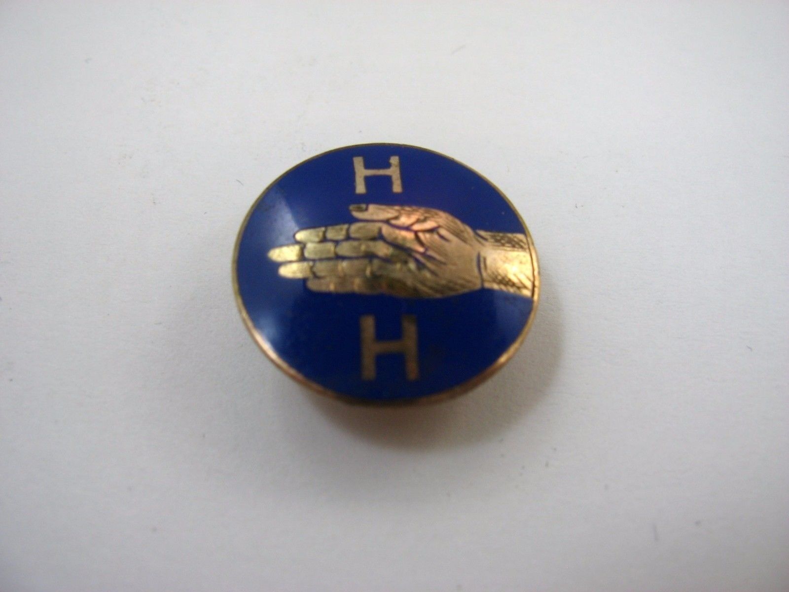 Rare Vintage Collectible Pin: H H Hand Design Blue Enamel 