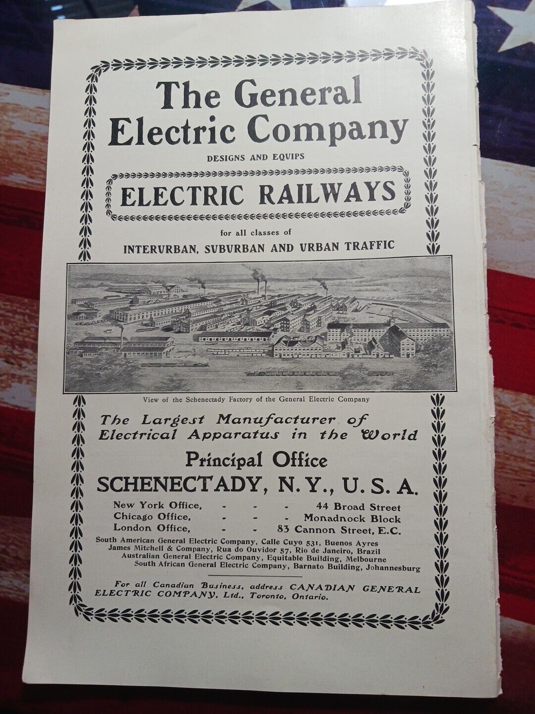 1902 Print Ad GENERAL ELECTRIC COMPANY Schenectady New York Factory Picture 