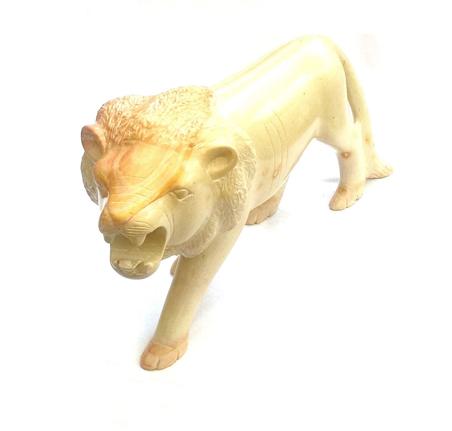 Magnificent 16 Inch Hand-Carved African Soapstone Lion