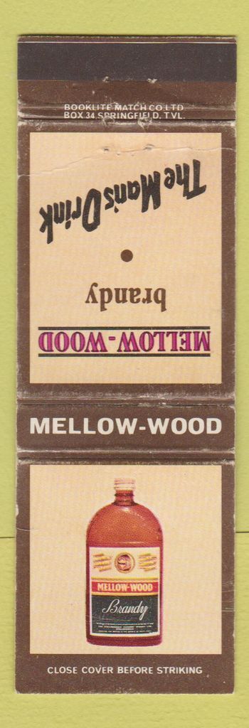 Matchbook Cover - Mellow Wood Brandy South Africa