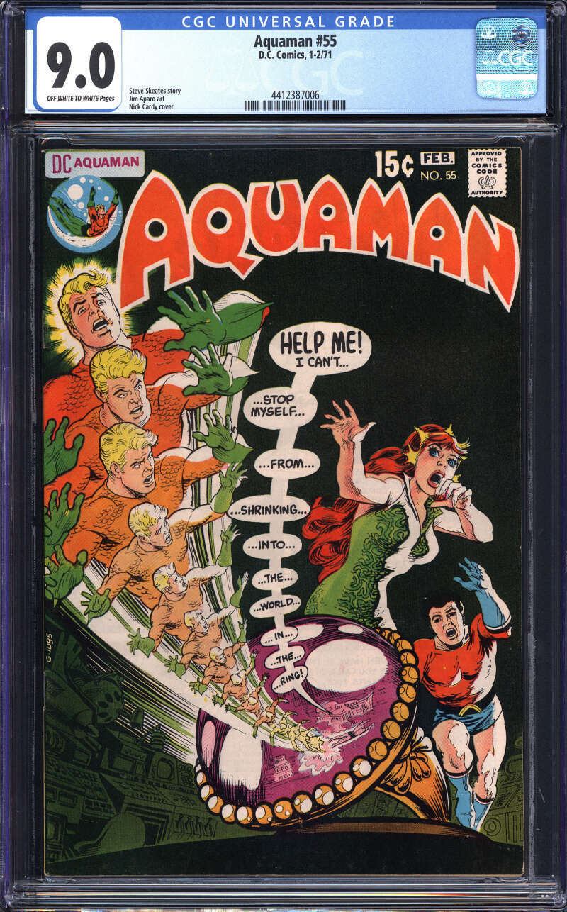 AQUAMAN #55 CGC 9.0 OW/WH PAGES // NICK CARDY COVER ART DC COMICS 1971