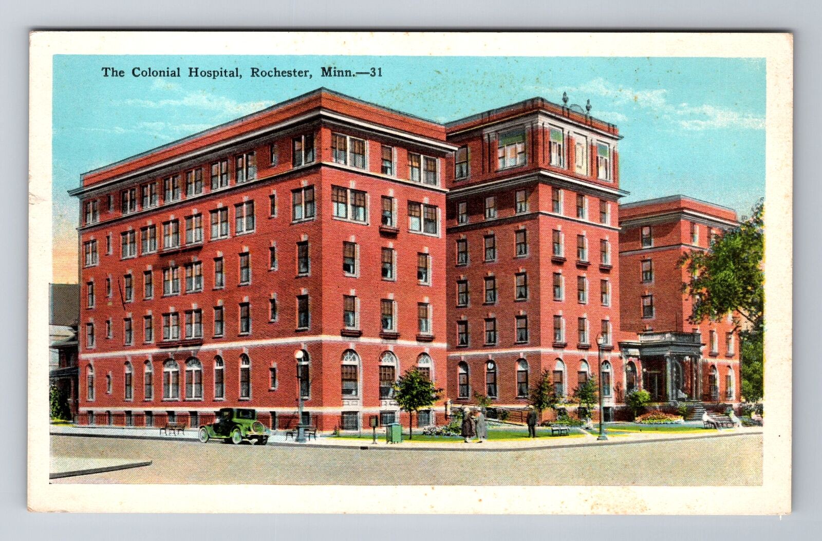 Rochester MN-Minnesota, the Colonial Hospital, Antique Vintage Souvenir Postcard