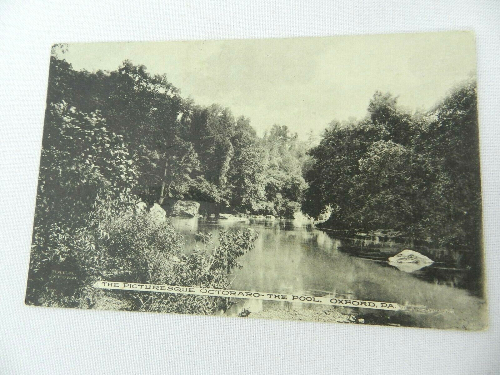 Oxford Pennsylvania, 1913 The Picturesque Octoraro the Pool, Vintage Postcard