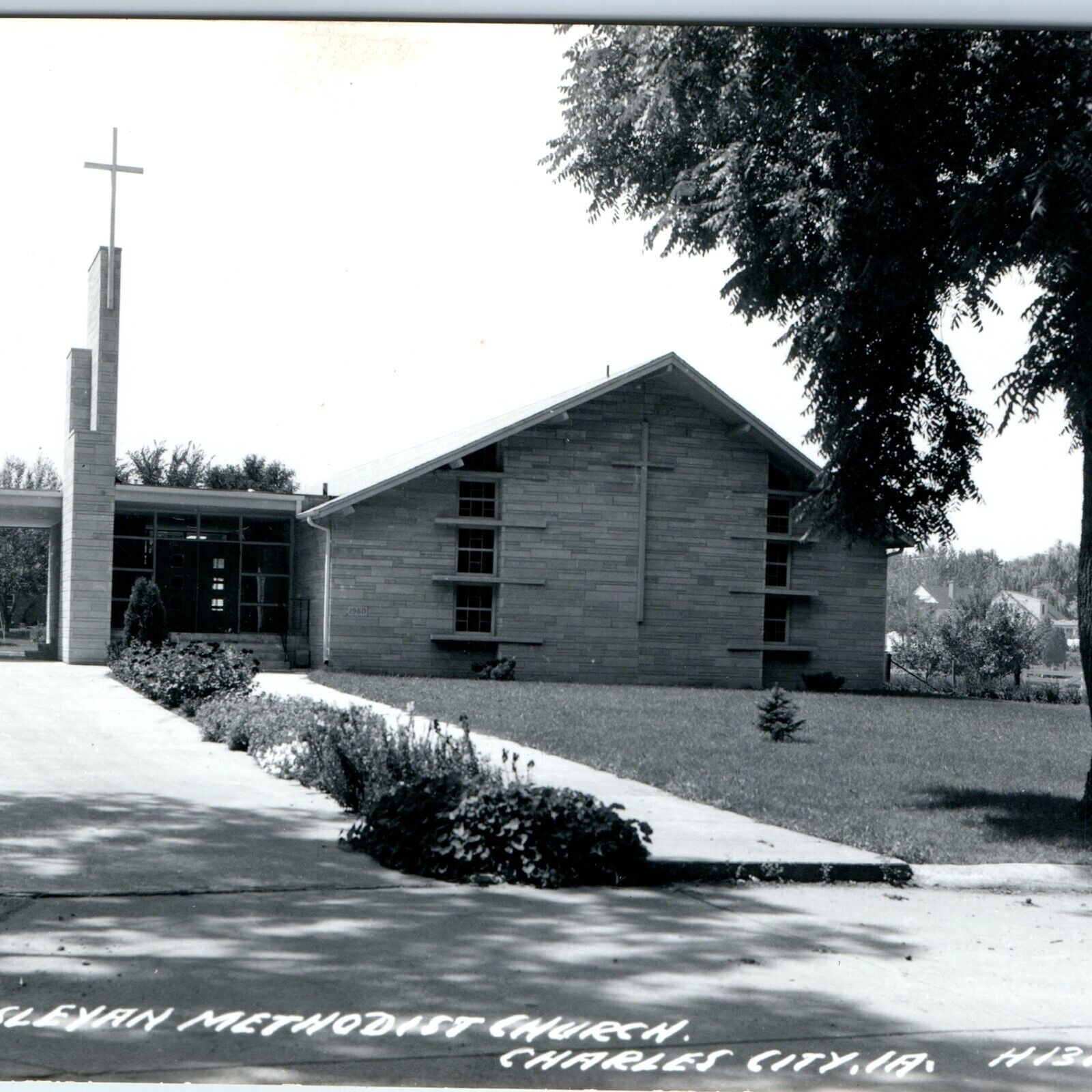 c1950s Charles City, IA RPPC Wesleyan Methodist Church Real Photo Postcard A104