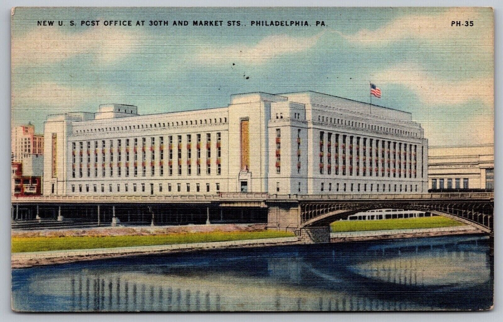 New Us Post Office 30Th Market Streets Philadelphia Pa Pennsylvania Postcard