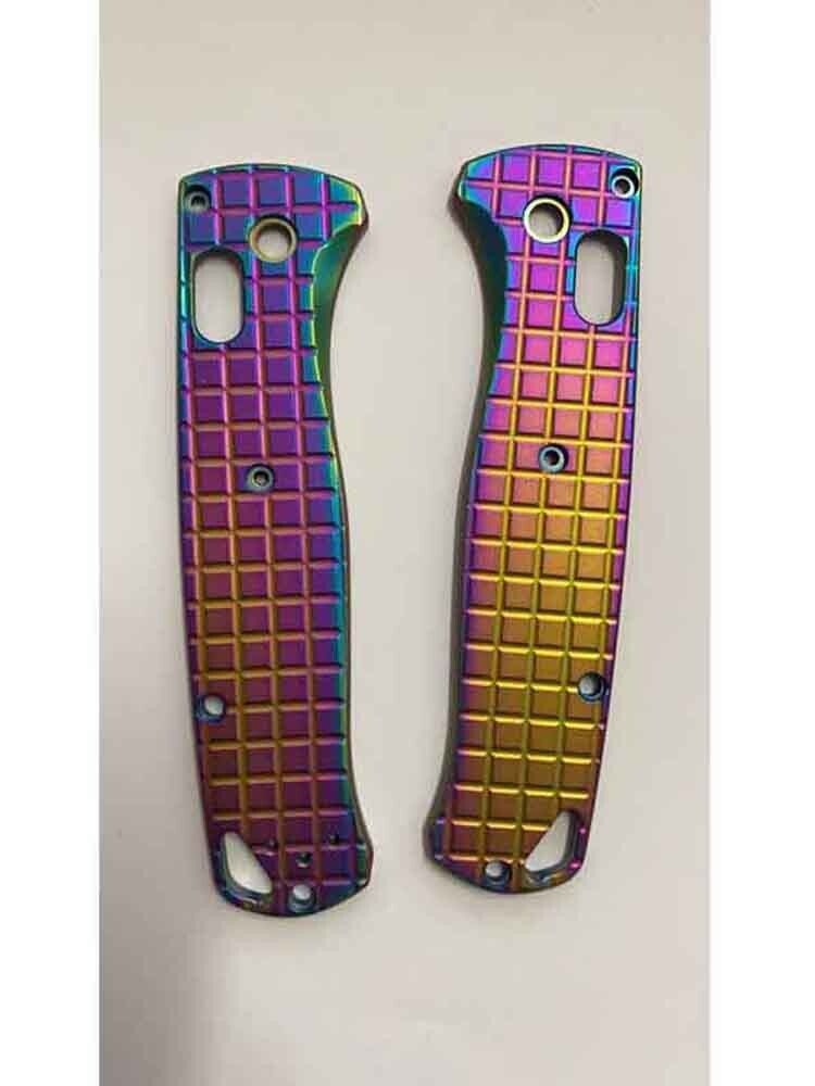 1 Pair Colorful Titanium Alloy Knife Handle Scales for Benchmade Bugout 535