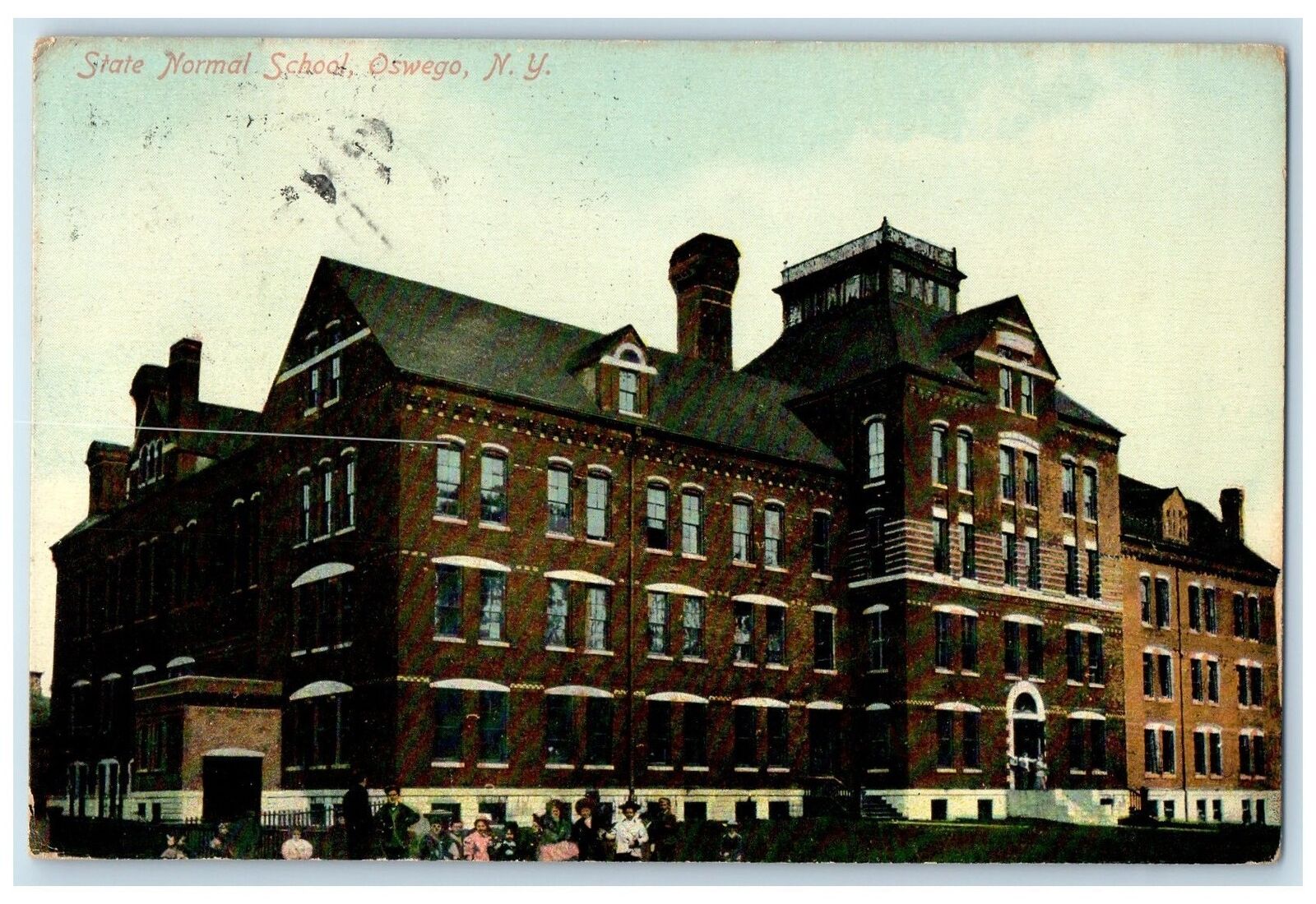 1908 State Normal School Building Exterior Oswego New York NY Posted Postcard