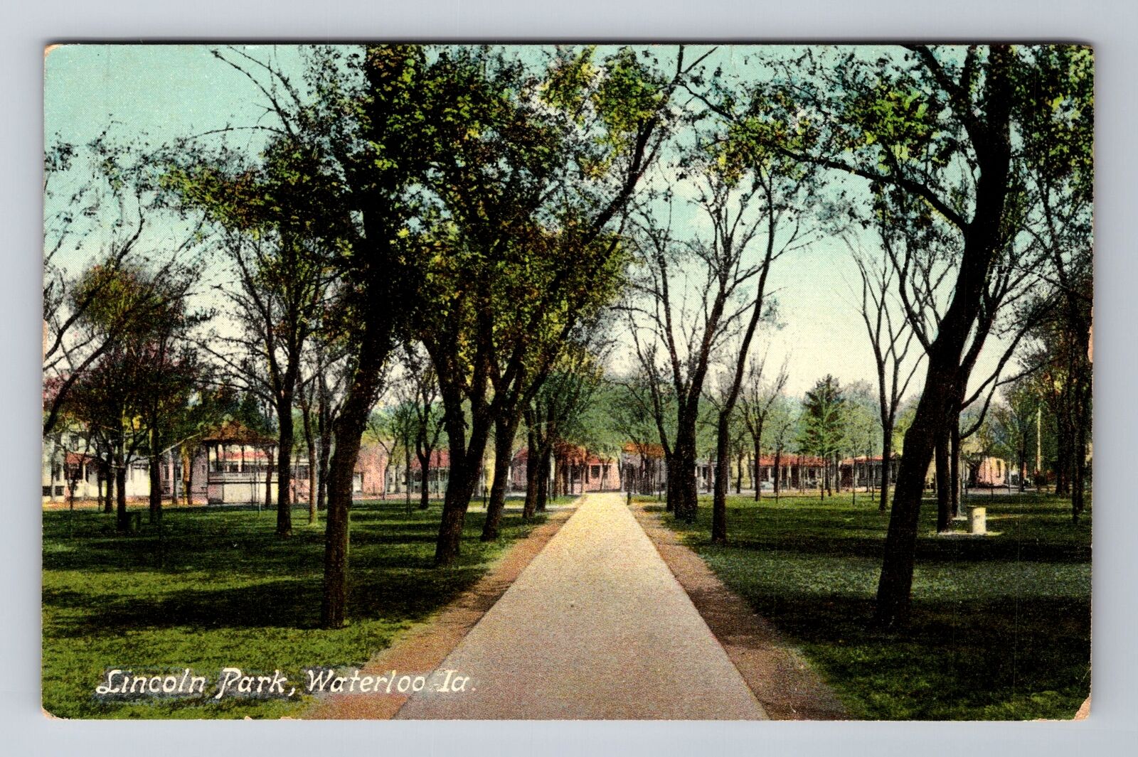 Waterloo IA-Iowa, Lincoln Park, Antique Vintage Souvenir Postcard