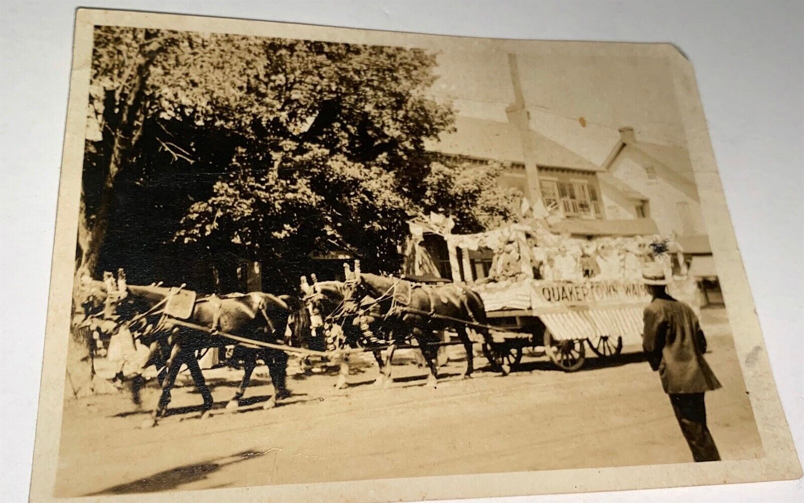 Rare Antique American Patriotic Quakertown Parade Snapshot Photo Pennsylvania