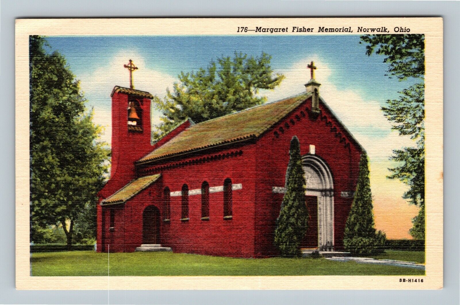 Norwalk OH, Margaret Fisher Memorial, Ohio Vintage Postcard