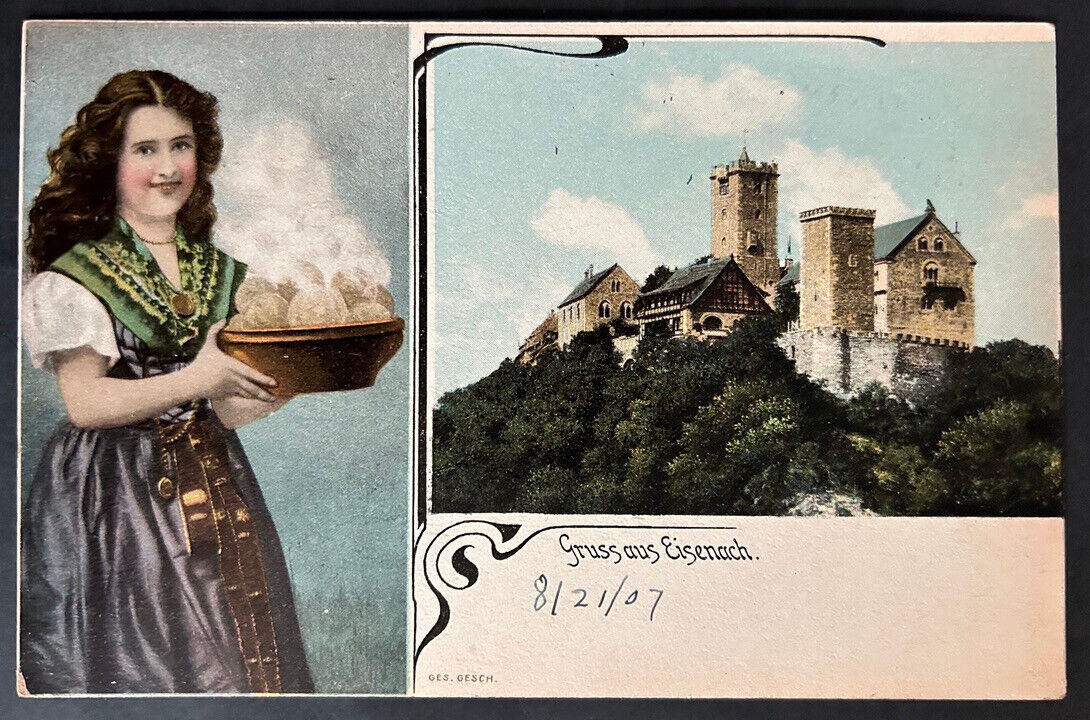 Postcard - Gruss aus Eisenach Germany 1907