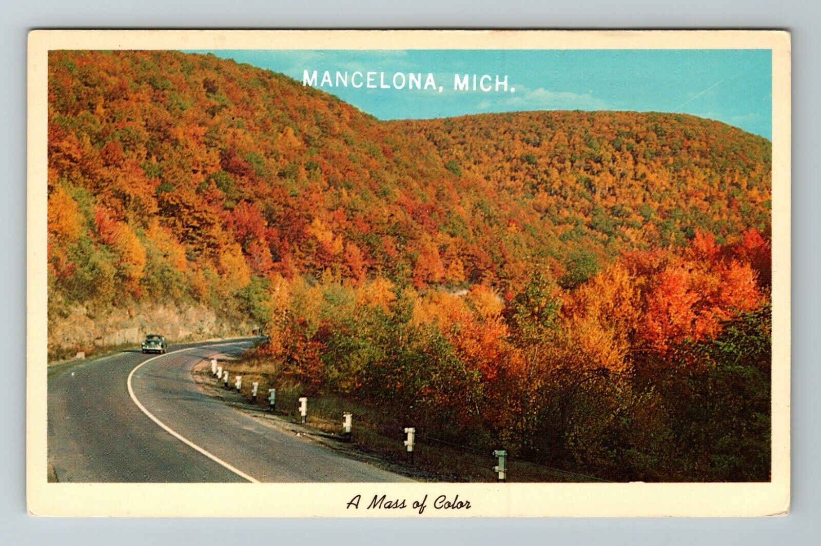 Mancelona MI-Michigan, Scenic View, A Mass Colors, Vintage Postcard