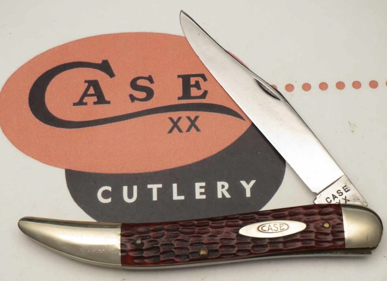 Vintage Case XX 1940-64 61093 “Texas Toothpick” Knife - Red Bone - Used Knife