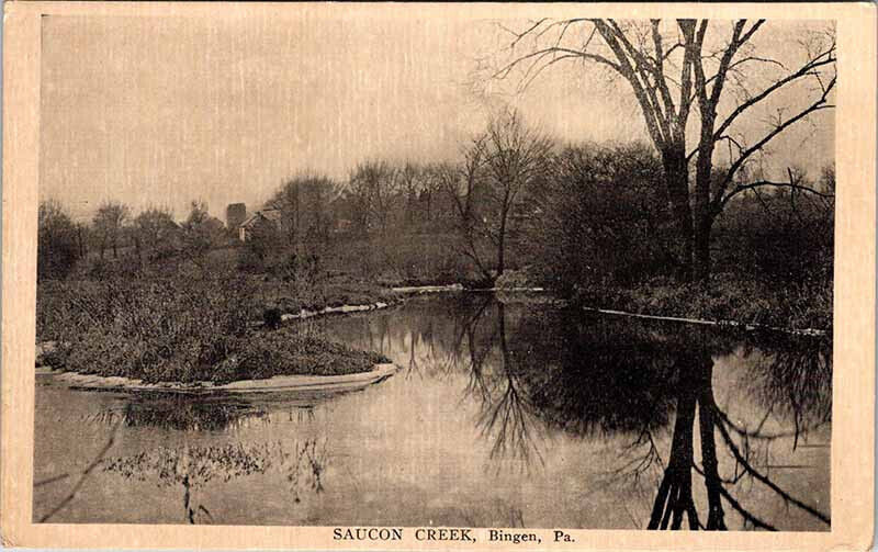 Postcard WATER SCENE Bingen Pennsylvania PA AN2249