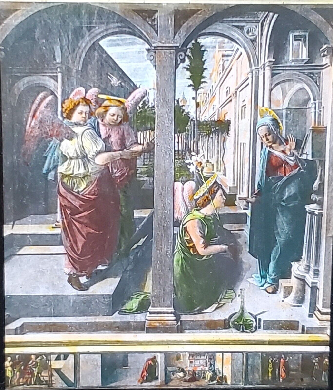 The Annunciation, Fra Lippo Lippi, Magic Lantern Glass Slide