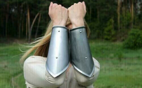 Pair of Pauldrons&Gorget - Steel Pauldrons - larp armor -metal shoulders - larp