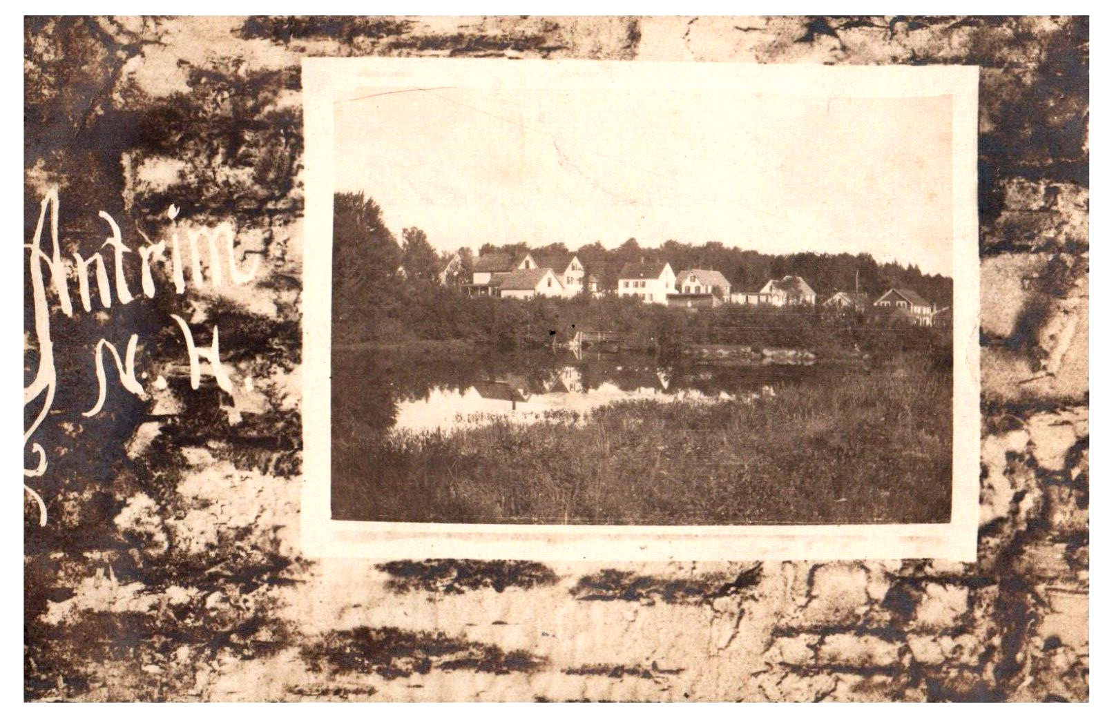 c1910\'s Antrim NH Hillsboro County New Hampshire Greetings & Town View Postcard