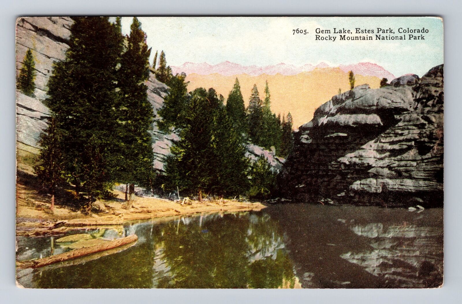 Rocky Mountain National Park, Gem Lake, Series #7605, Vintage Souvenir Postcard