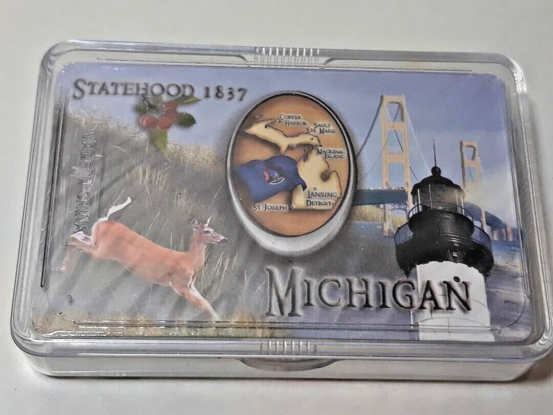 VINTAGE PLAYING CARDS SOUVENIR OF MICHIGAN STATEHOOD 1837 New Sealed