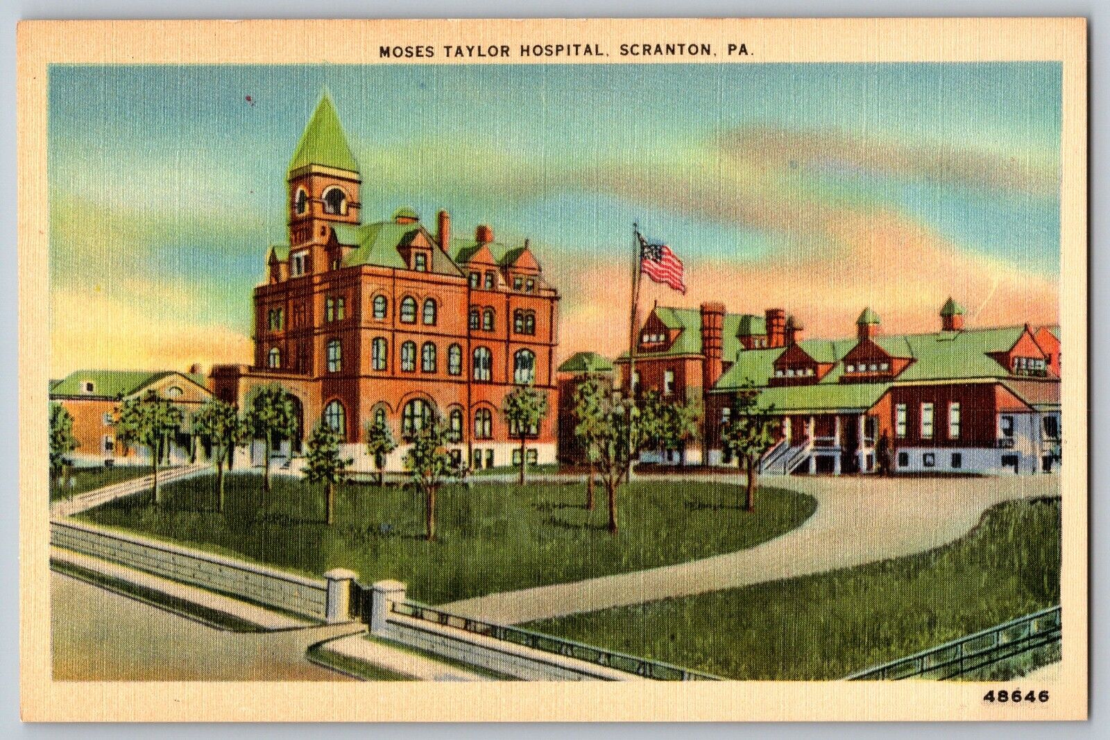 Scranton, Pennsylvania - Moses Taylor Hospital - Vintage Postcard - Unposted