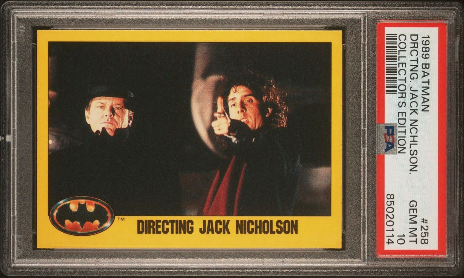 1989 Topps Batman #258 Jack Nicholson PSA 10 Gem Pop 1 Coll. Ed RC Tim Burton
