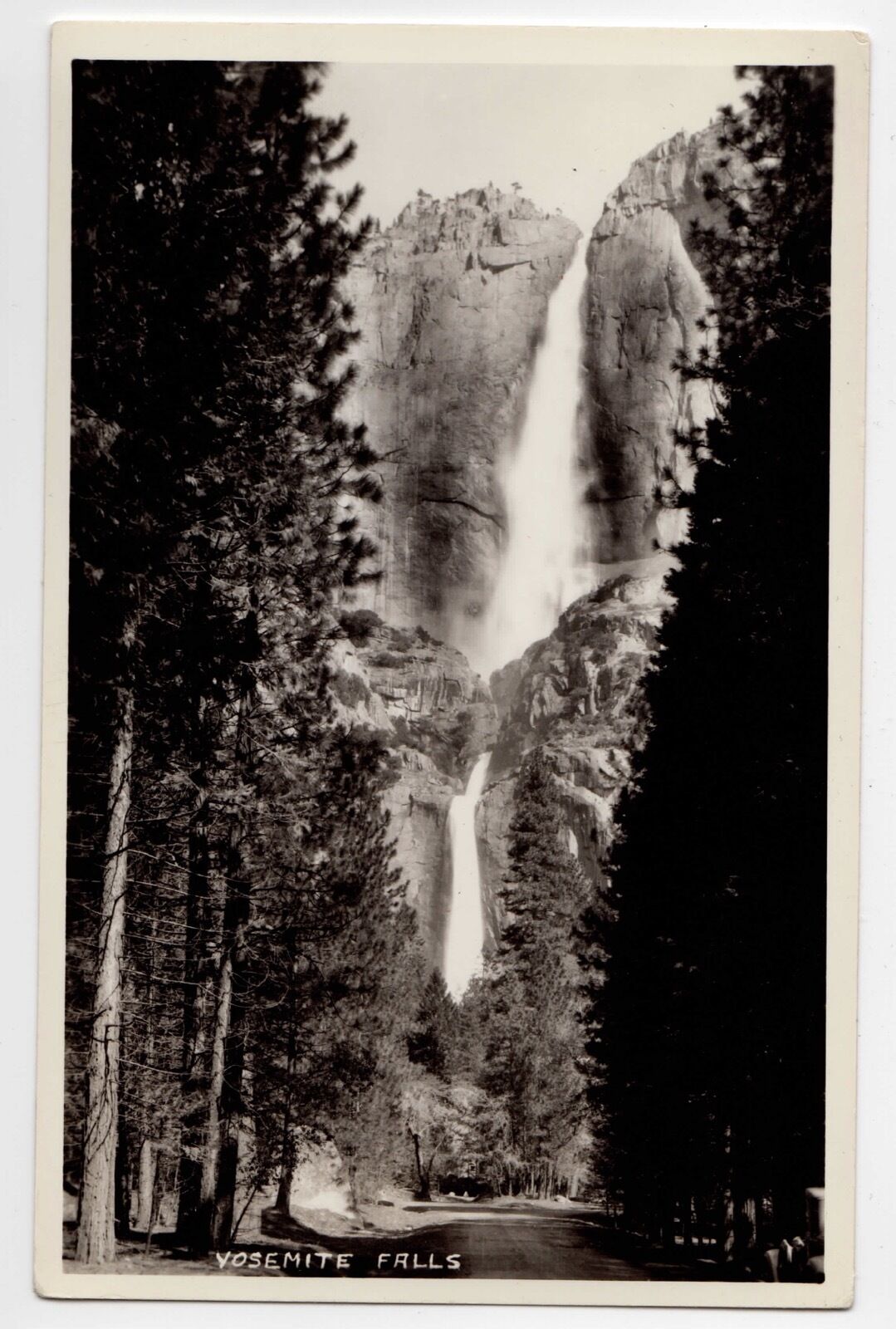 Yosemite Falls National Park Sierra Nevada California CA RPPC 1930s/1940s 