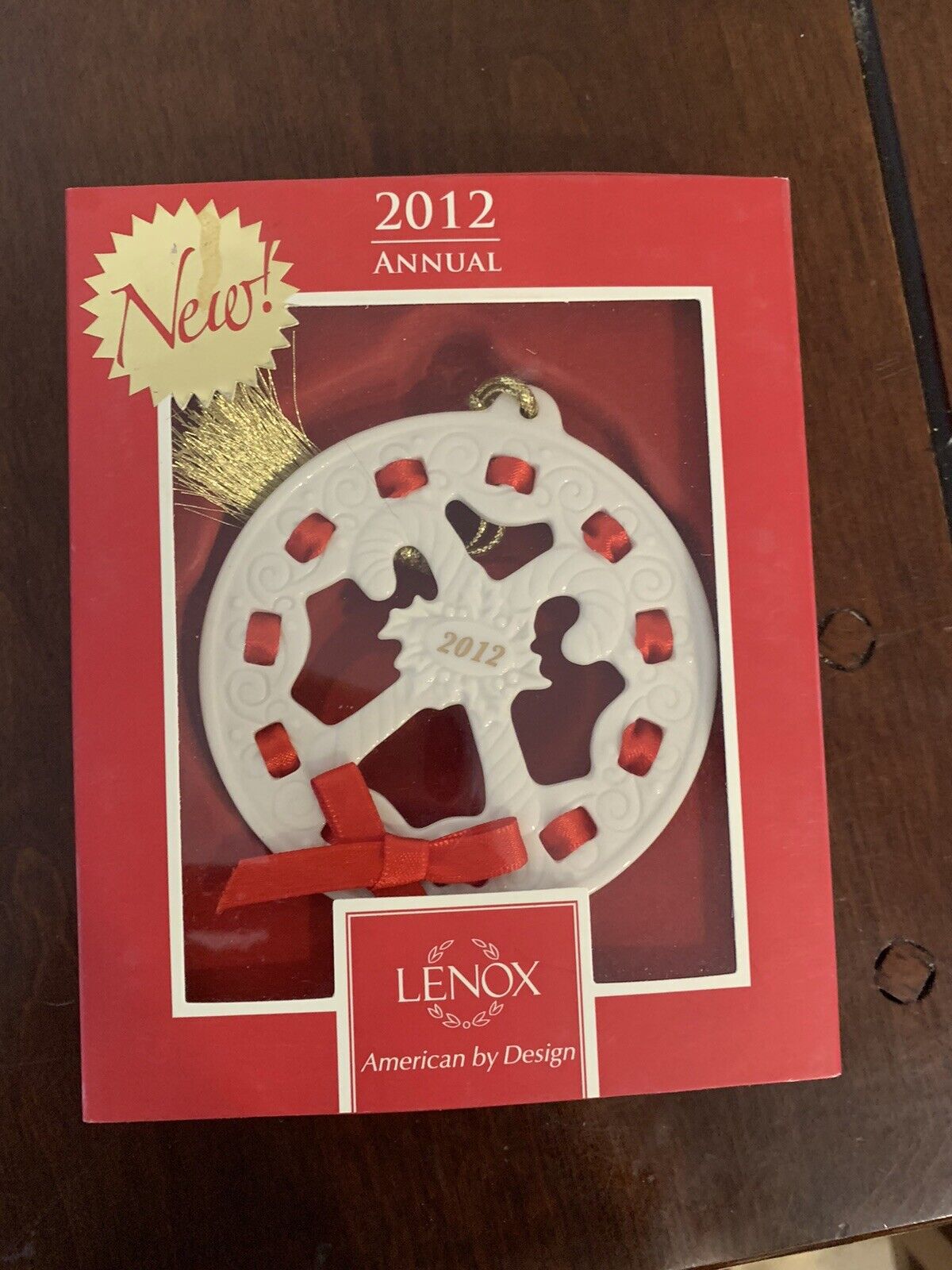 LENOX - 2012 Annual Christmas Wrappings Candy Canes Ornament with Box **