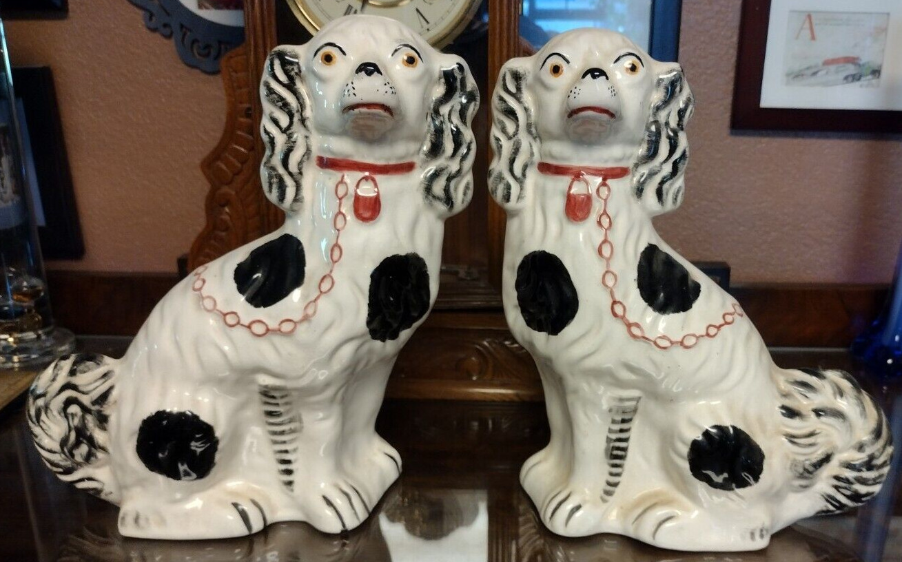 Pair of Staffordshire Style Hearth Spaniels Fireplace Dogs