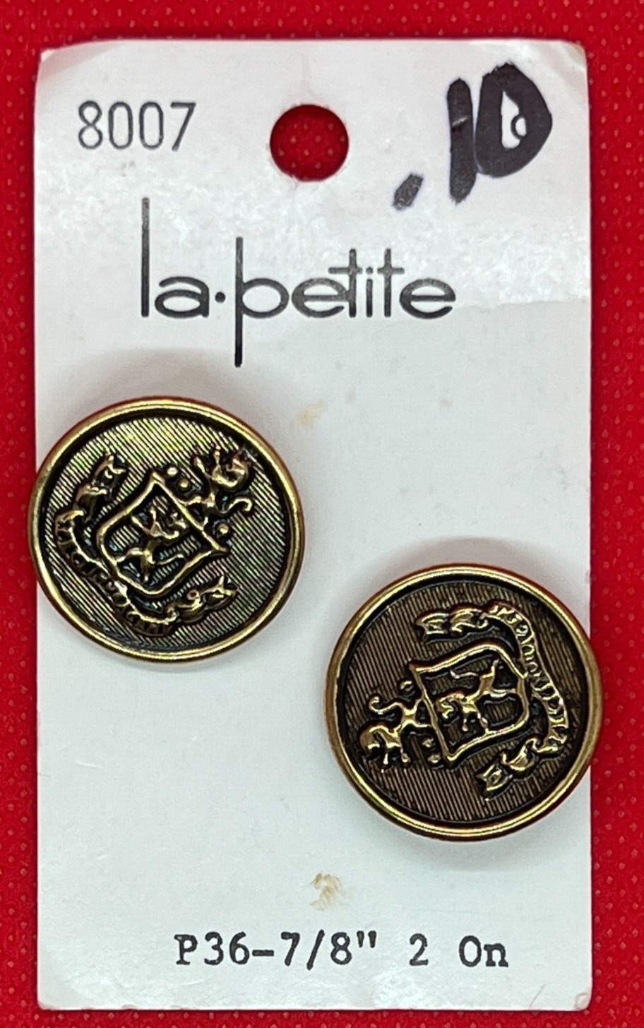 La Petite Vintage Buttons on Card 2 Ct Dress Sweater Gold Size 7/8\