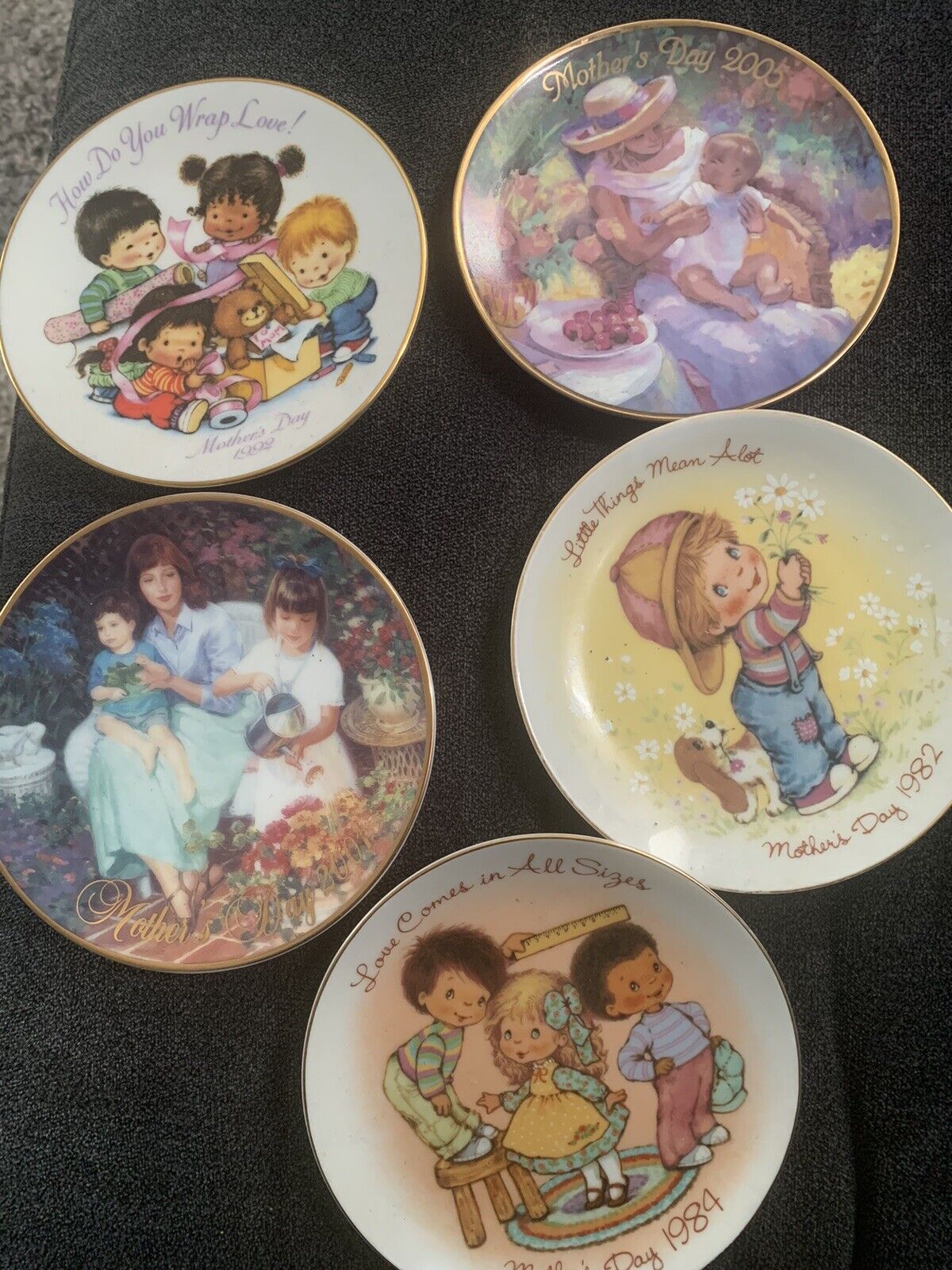 Lot Of 5 Vintage Avon Mothers Day Collectible Plates 5” Plates 80-90s-2001. Each