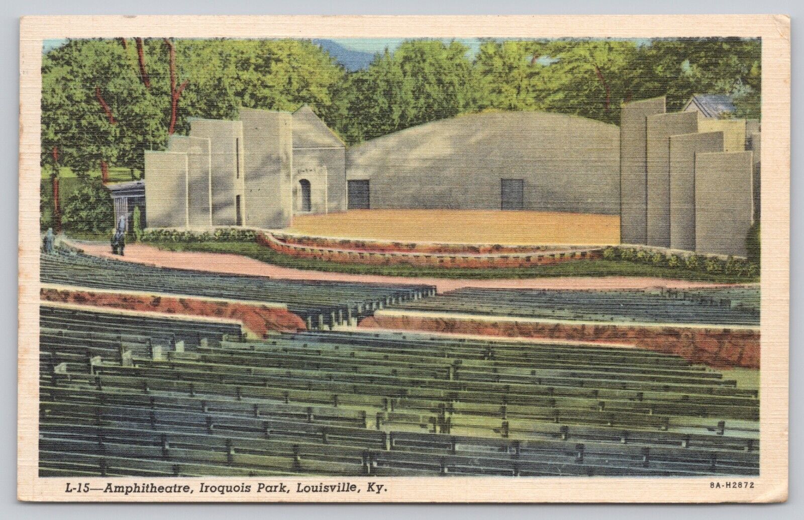 Postcard Louisville Kentucky Amphitheatre Iroquois Park Posted 1945
