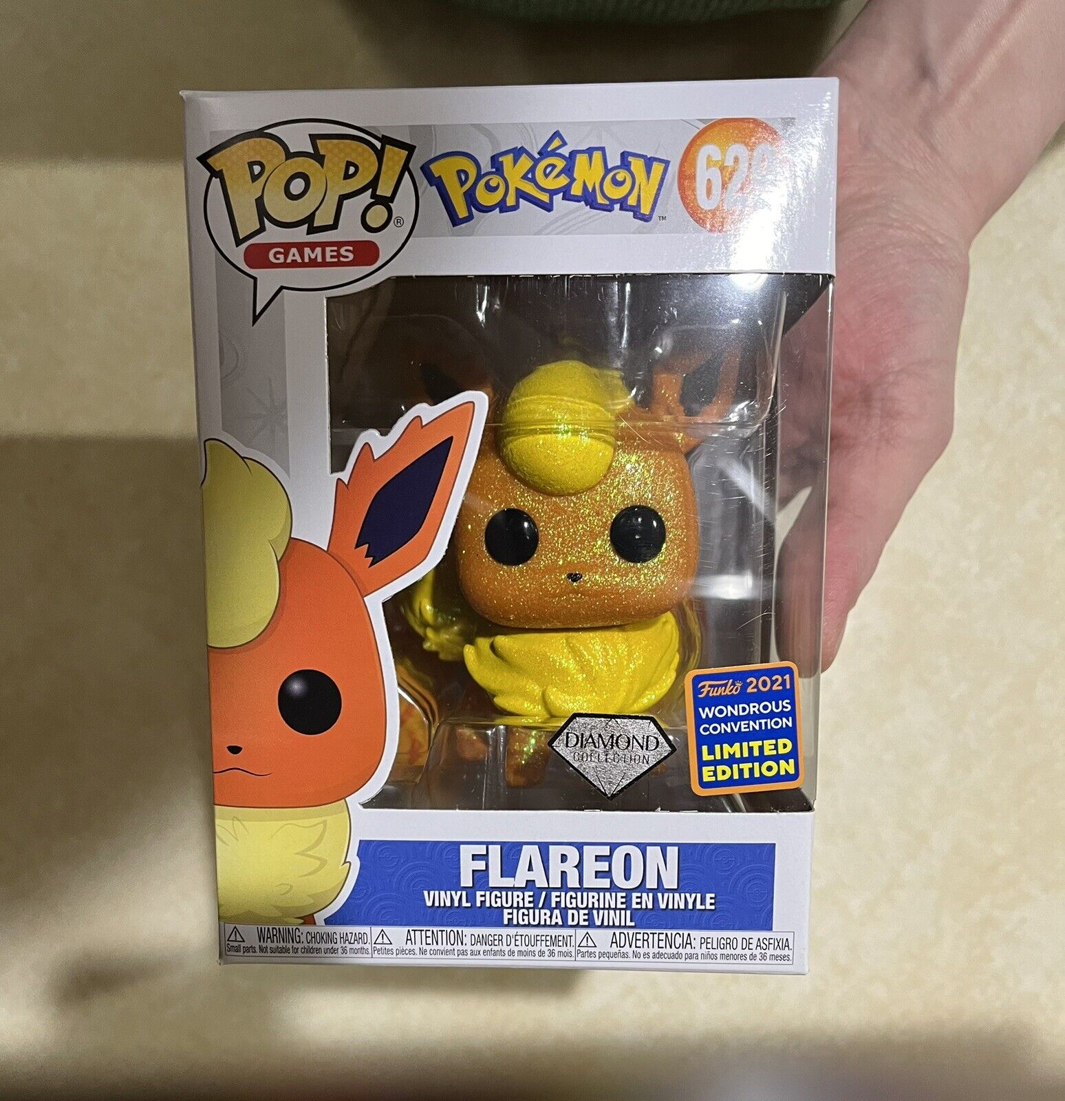 Funko Pop Pokémon Diamond Flareon #629 2021 Wondrous Convention Exclusive