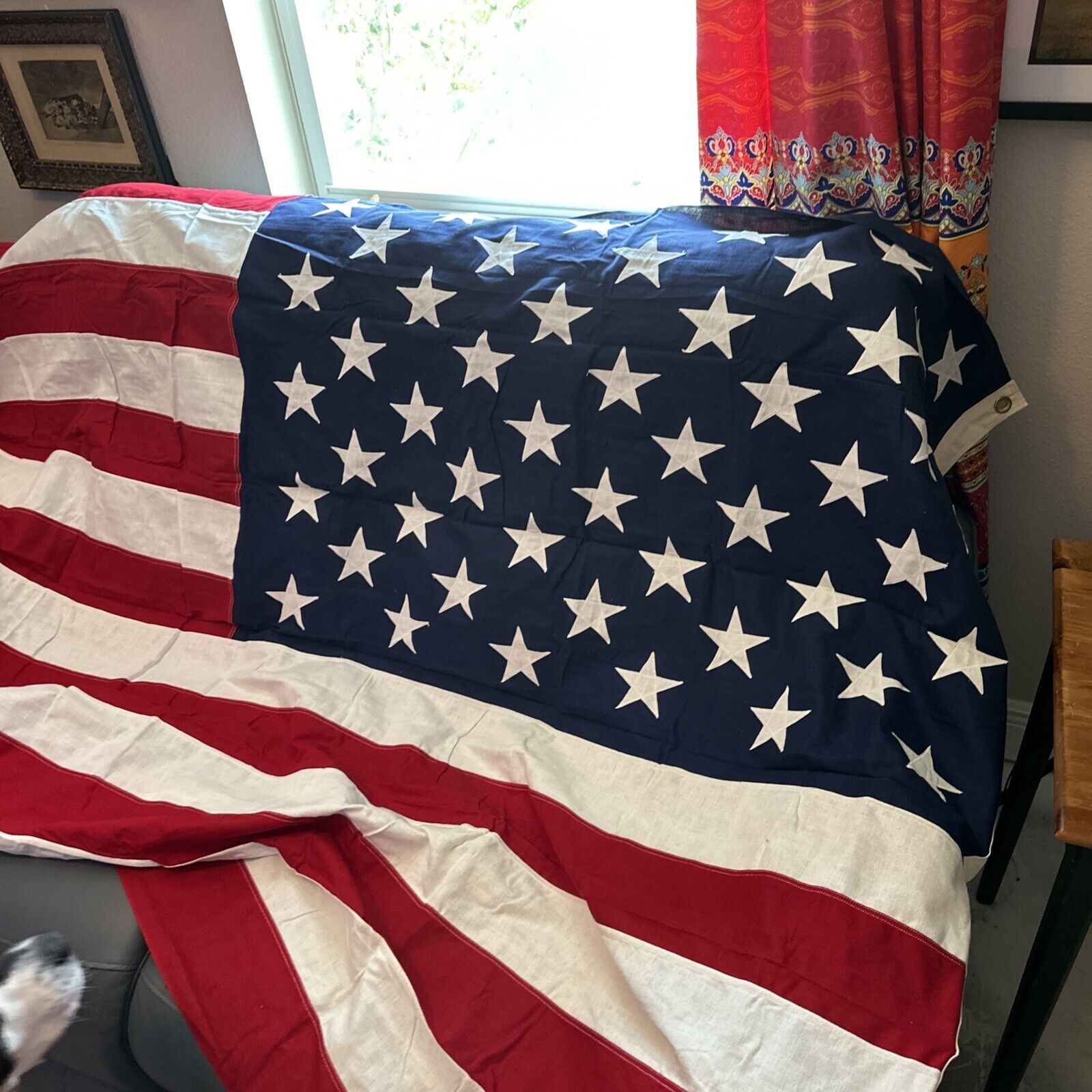 VALLEY FORGE AMERICAN FLAG 100% COTTON 50 SEWN STARS 5' X 9 1/2’