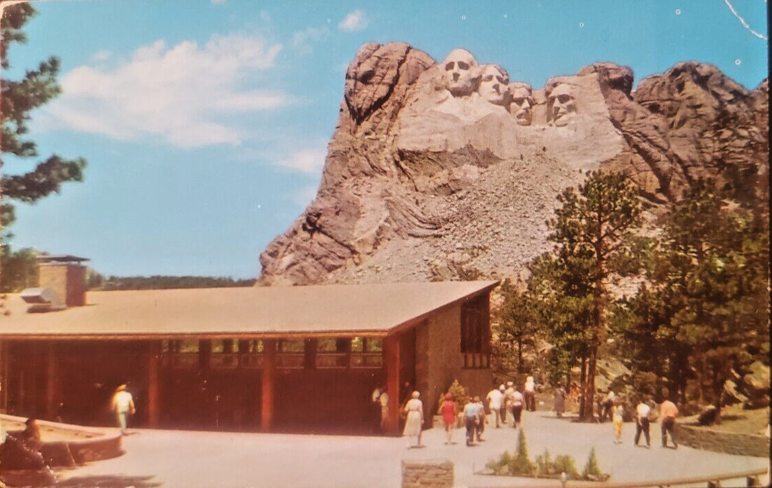 State View~Mt Rushmore & Memorial View Building Black Hills SD~Vintage Postcard