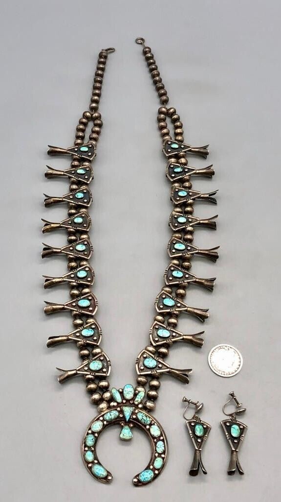 Vintage Squash Blossom Necklace Set