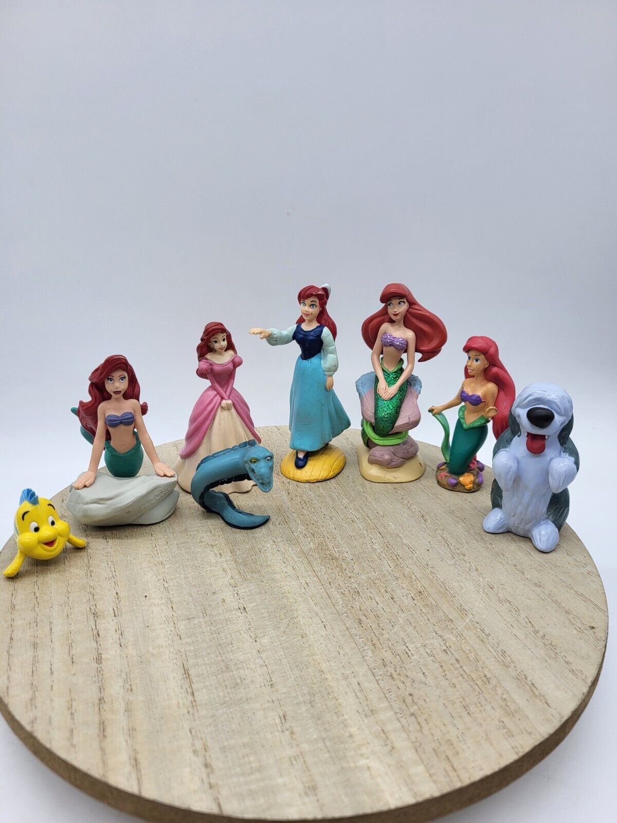 Vintage Disney Ariel, Max, Flounder Eel, The Little Mermaid Figures Big Bundle
