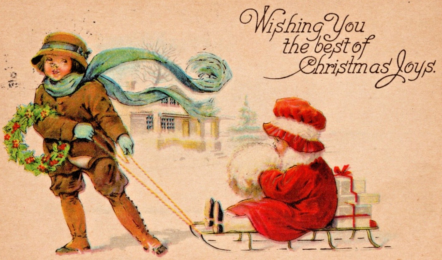 1923 Christmas Postcard Vintage