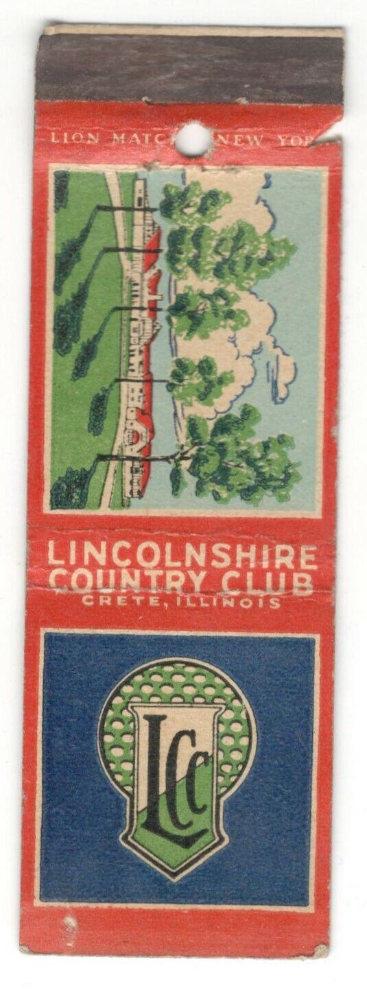 Lincolnshire Country Club Crete Illinois Vintage Matchbook Cover JM26