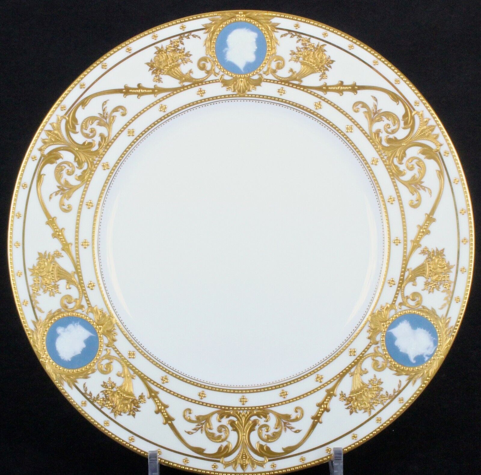 12 Minton Pate-sur-Pate Cameo Plates,  by artist Albion Birks,gilded, gilt, gold
