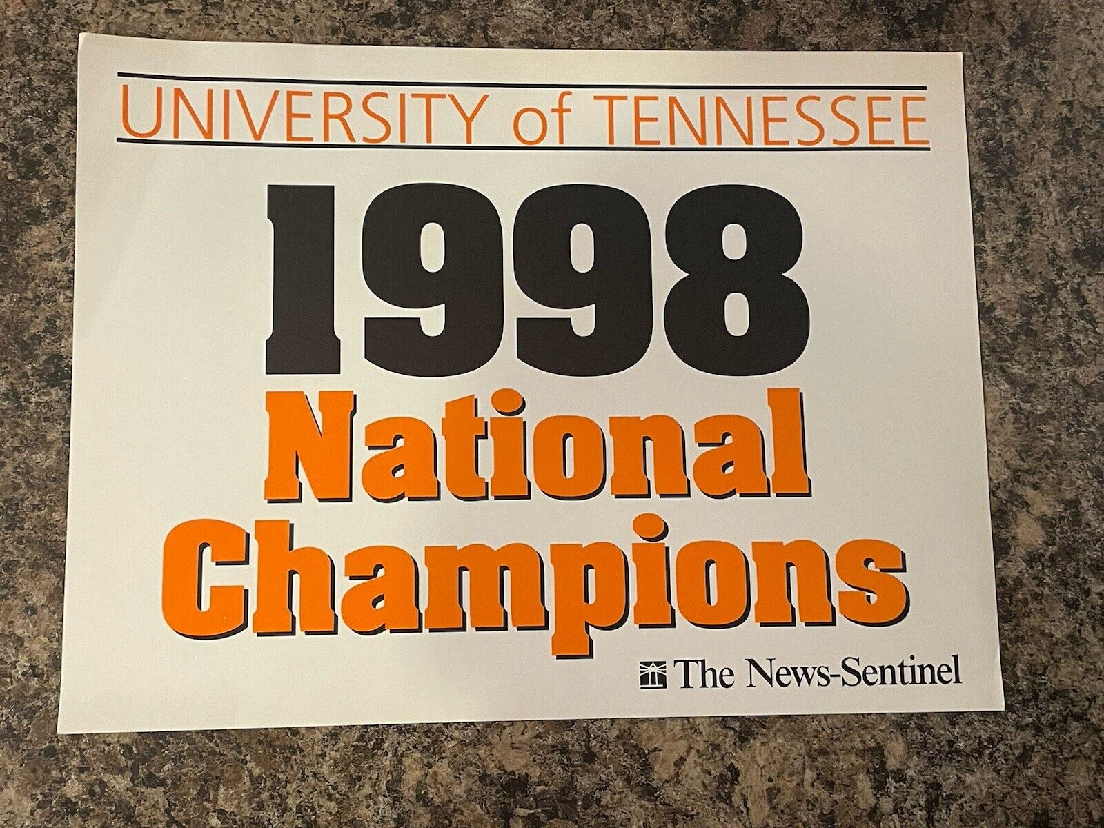 Tennessee Volunteers 1998 National Champion Football Newspaper Insert