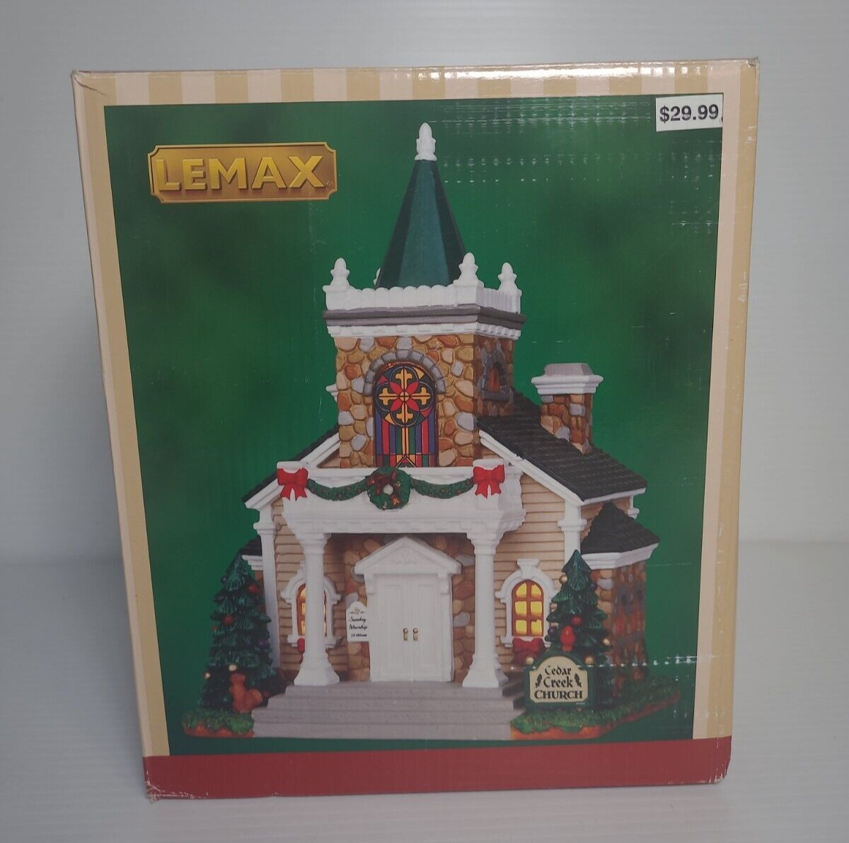 2013 LEMAX CHRISTMAS VILLAGE CEDAR CREEK CHURCH IN ORIGINAL BOX RETIRED Holiday