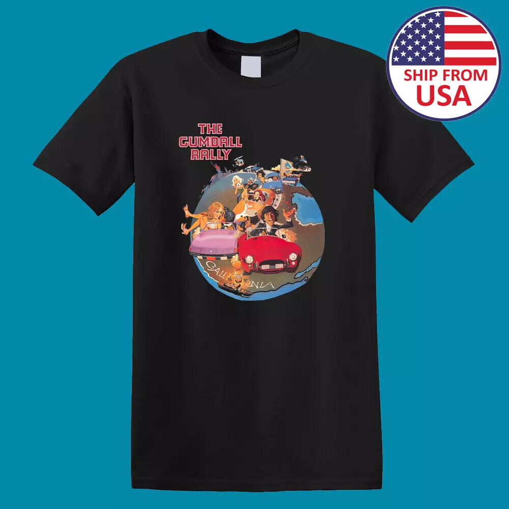 SALE The Gumball Rally Men\'S Black Retro Vintage T-shirt S-5XL