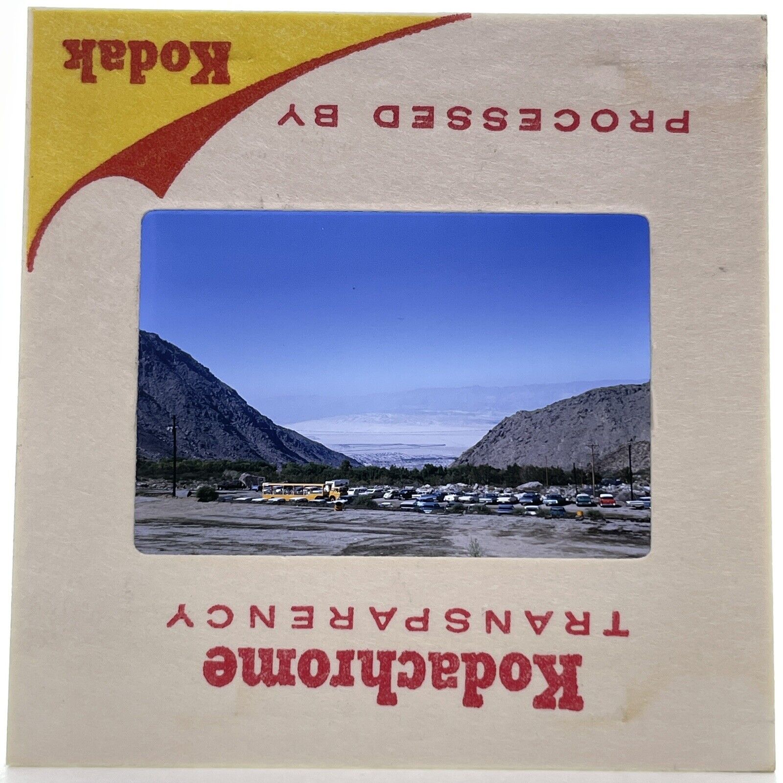 Vintage 35mm Slide Parking Lot Cars Mountain View