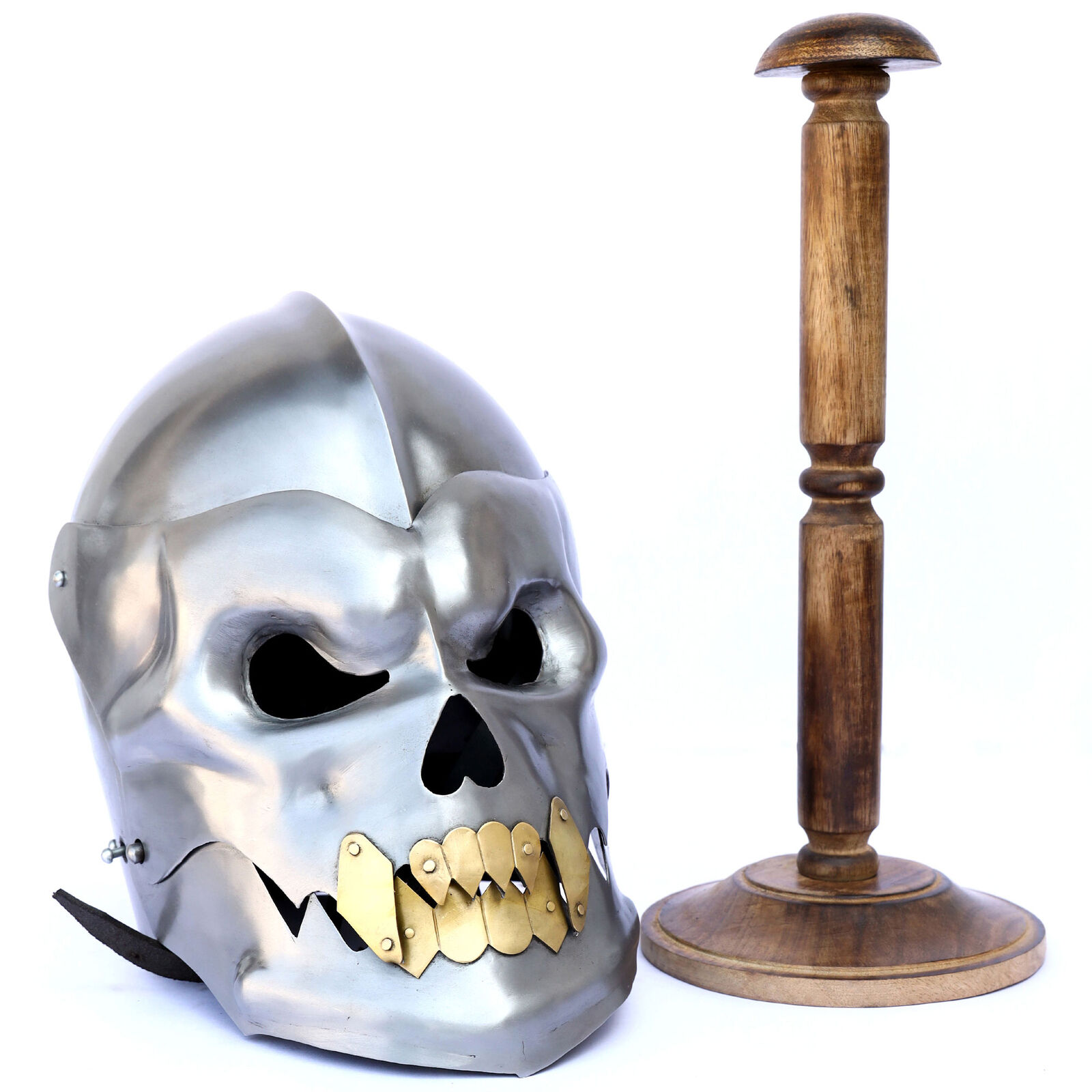 Medieval Human Skull helmet Silver Demon, This helmet is made from steel and ...
