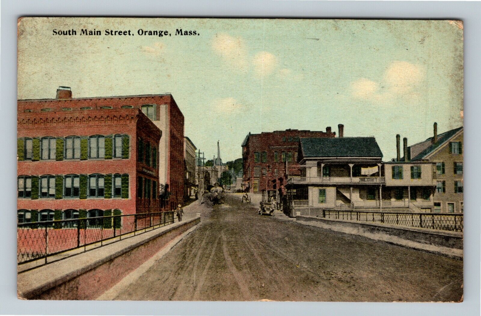 Orange MA-Massachusetts, South Main Street, Dirt Roadway, c1910 Vintage Postcard