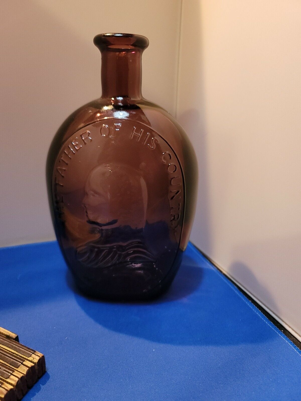 Vintage Wheaton Bottle Larg Washington Amathyst Glass 8 Inches Tall Pre-owned