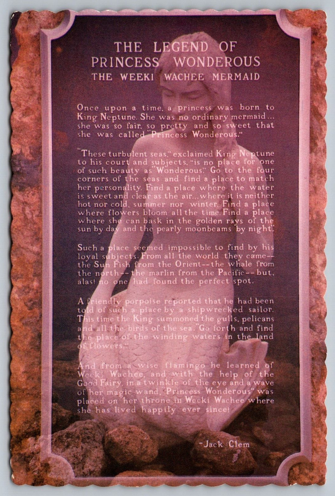 The Legend of Princess Wonderous-The Weeki Wachee Mermaid-VTG Florida Postcard