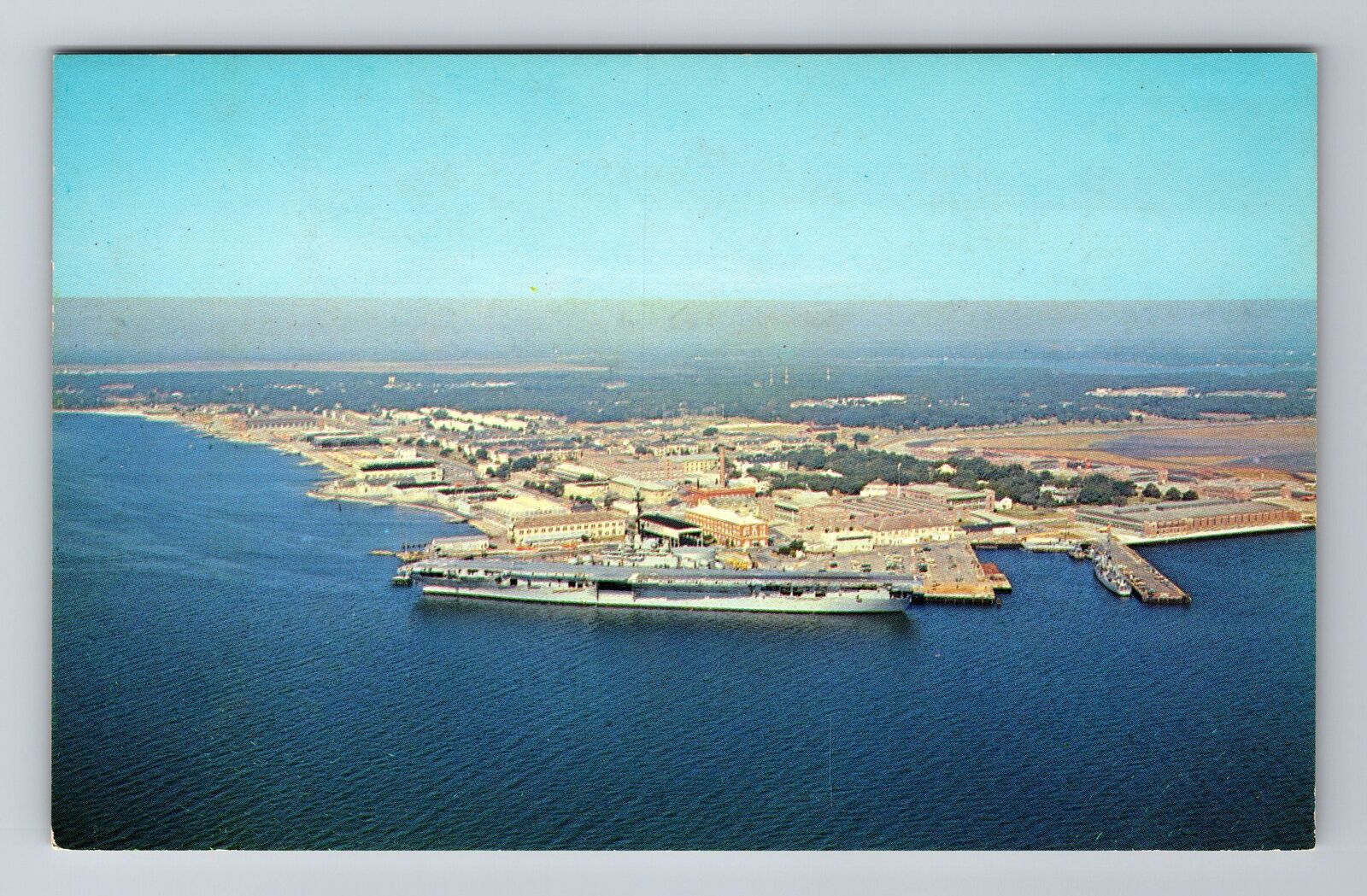Pensacola FL- Florida, Aerial USS Lexington, Antique, Vintage Souvenir Postcard