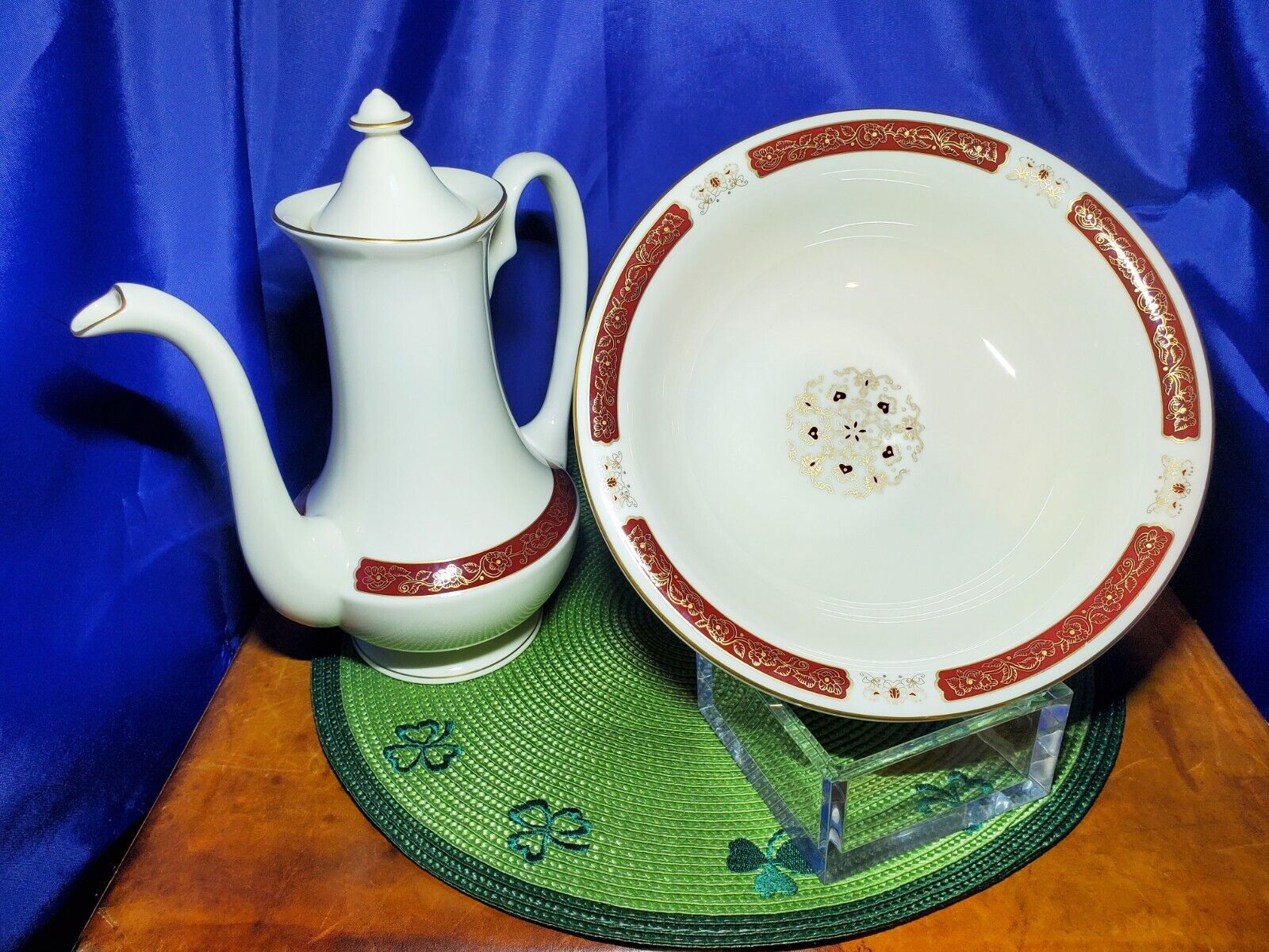 Vintage Pickard  Wellington Fine China Coffee /Tea Pot and Round Vegetable Bowl 