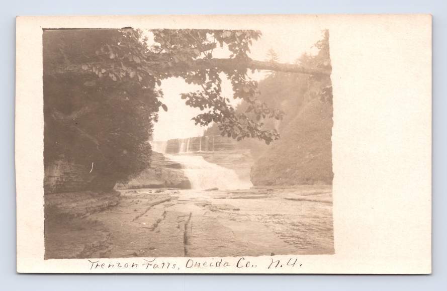 Trenton Falls ~ Oneida County New York RPPC Antique Nature Photo Postcard 1910s